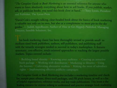 The Complete Guide to Book Marketing  by David Cole