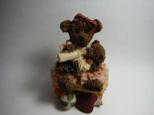 Mama Bear and baby feeding Bear Ornament