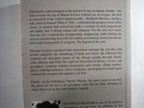 My Quest For The Yeti- Reinhold Messner (SOFTCOVER)