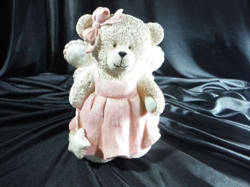 Winged Bear Fairy  Money Box (Novelty Item)Cream and Pink