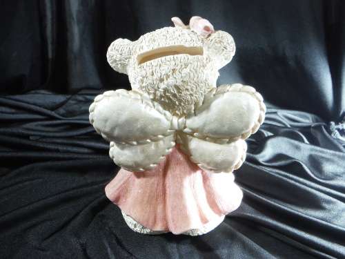 Winged Bear Fairy  Money Box (Novelty Item)Cream and Pink