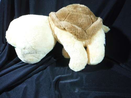 Russ Berrie Lil Peepers Brown Yellow Big Sad Eyes Turtle Plush Toy.