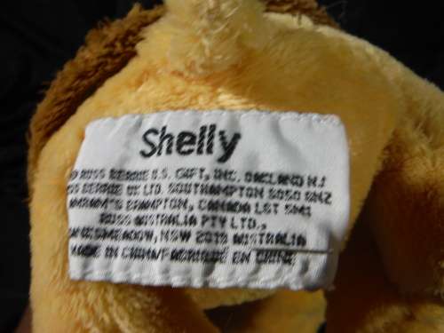 Russ Berrie Lil Peepers Brown Yellow Big Sad Eyes Turtle Plush Toy.
