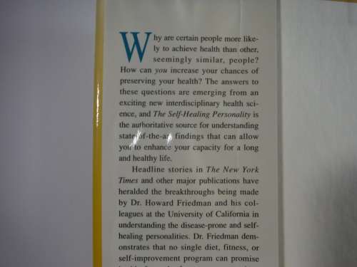 The Self- Healing Personailty - Hardcover - Dr. Howards S. Friedman
