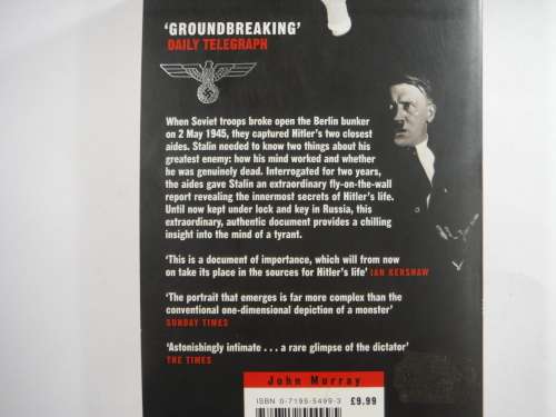 The Hitler Book: The Secret Report By His Closest Aides- edited by Henrik Eberle and Matthias UHL