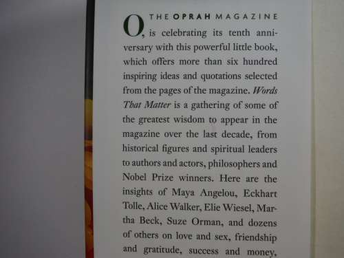 Words that Matter : A little Book of Life Lessons ( The OPRAH Magazine) - Hardcover