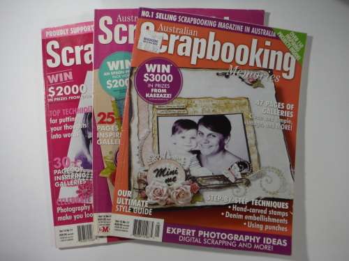 A Lot of 3 Scrapbooking Memories/ For a cause/Photography and Travel Tips  Magazines from Australia.