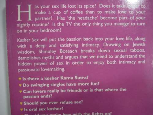Kosher Sex - Paperback - Shmuley Boteach