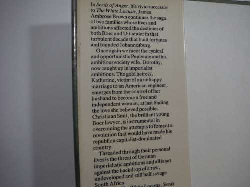 Seeds Of Anger- James Ambrose Brown ( Hardcover in plastic sleeve)