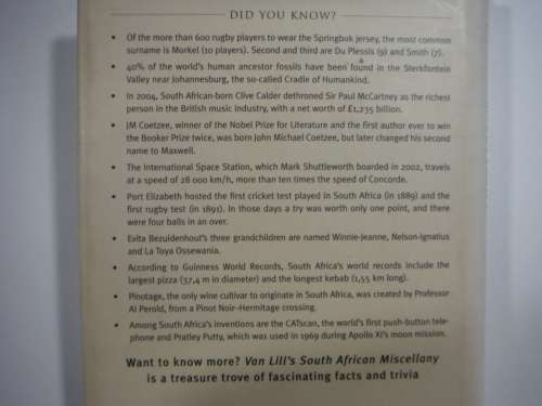 Van Lill`s South African Miscellany - Hardcover - Dawid van Lill
