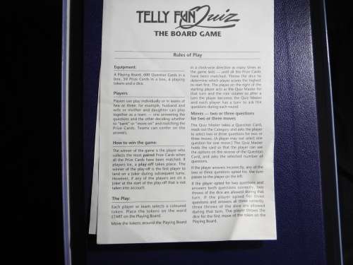 Telly Fun Quiz board game
