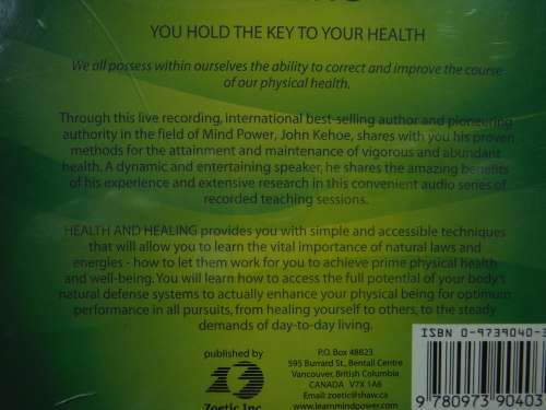 Health and Healing- Audio CD presentation by John Kehoe