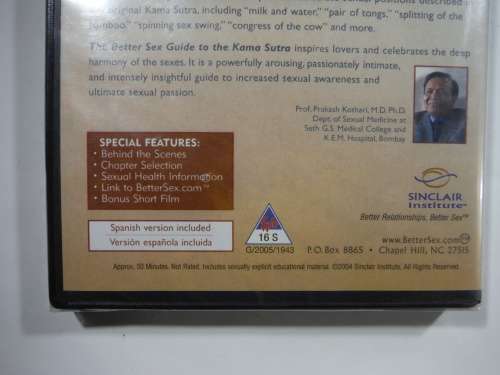 The Better Sex Guide to the Kama Sutra- DVD & Music CD SET (NEW)