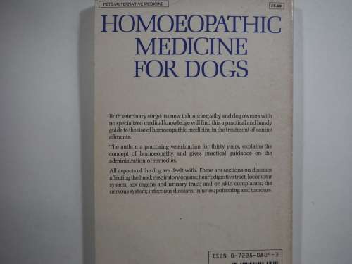 Homoeopathic Medicine For Dogs- SOFTCOVER- H.G Wolff
