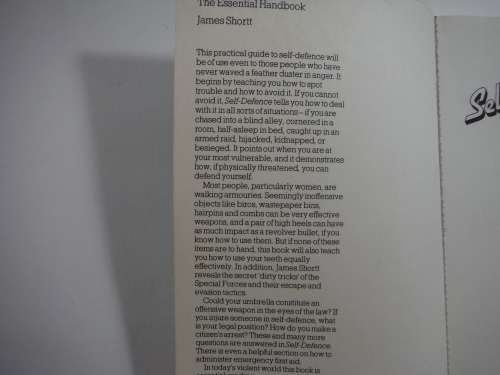Self- Defence: The Essential Hanbook- James Shortt (SOFTCOVER)
