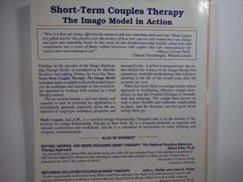 Short -Term Couples Therapy: The Imago Model In Action - (SOFTCOVER) Wade Luquet