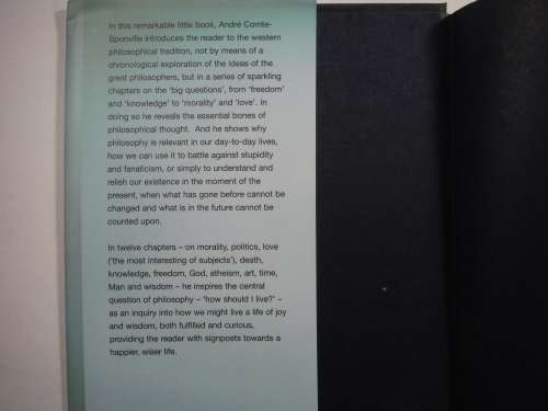 The Little Book of Philosophy- Andre Comte- Sponville - HARDCOVER