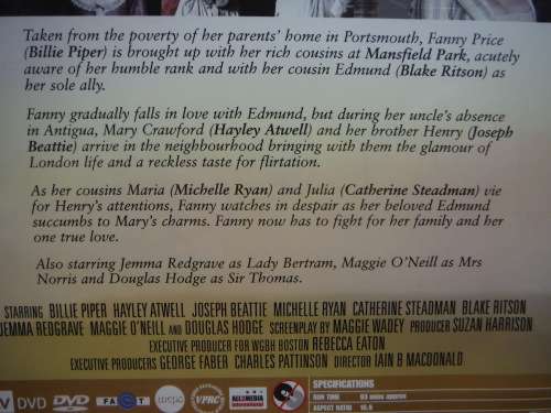 Jane Austen`s Mansfield Park - DVD