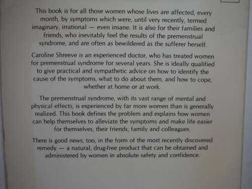 The Premenstrual Syndrome : The Curse that Can Be Cured - Paperback - Dr Caroline Shreeve