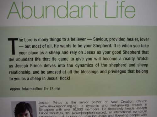 Joseph Prince : Shepherd and Sheep : The Secret to the Abundant Life - DVD