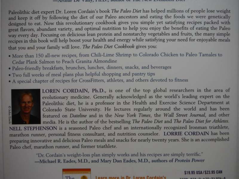 The Paleo Diet Cookbook - Softcover - Loren Cordain, Ph.D.