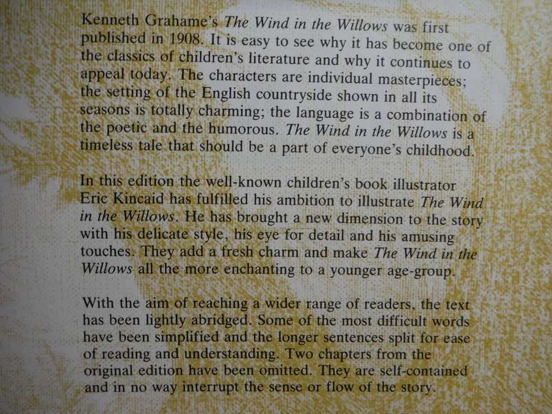 The Wind in the Willows - Hardcover - Kenneth Grahame - Illustrated by Eric Kincaid