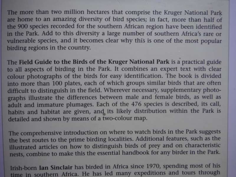 Field Guide to the Birds of the Kruger National Park - Paperback - Ian Sinclair