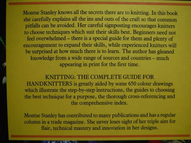 Knitting : The Complete Guide for Handknitters - Hardcover - Montse Stanley