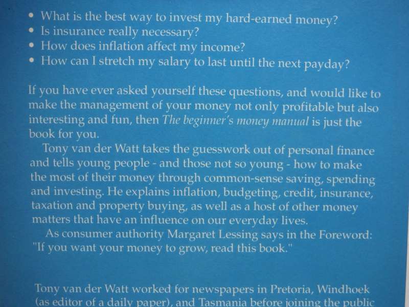 The Beginner`s Money Manual - Paperback - Tony van der Watt - 1991