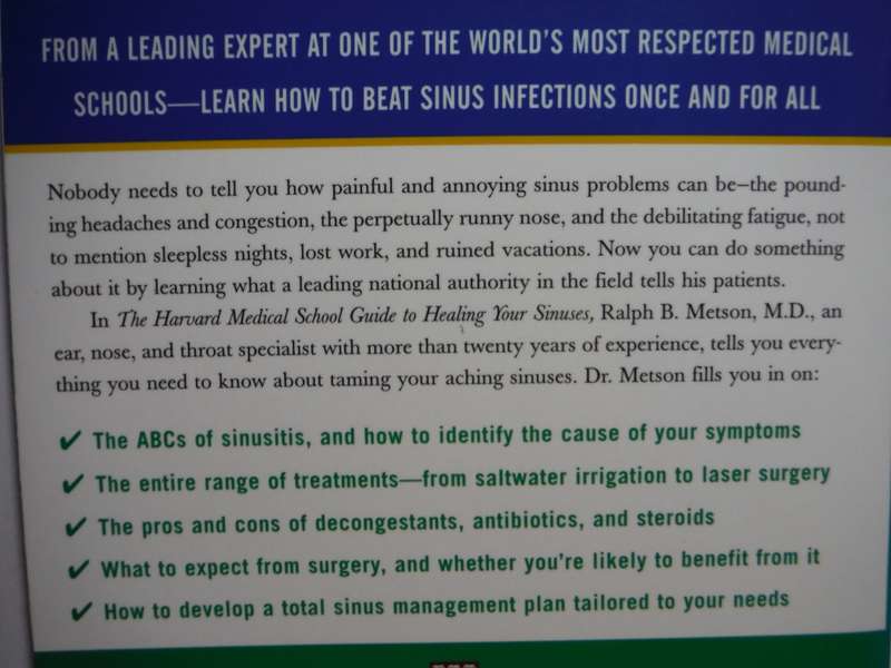 The Harvard Medical School Guide to Healing Your Sinuses - Paperback - Ralph B. Metson, M.D.