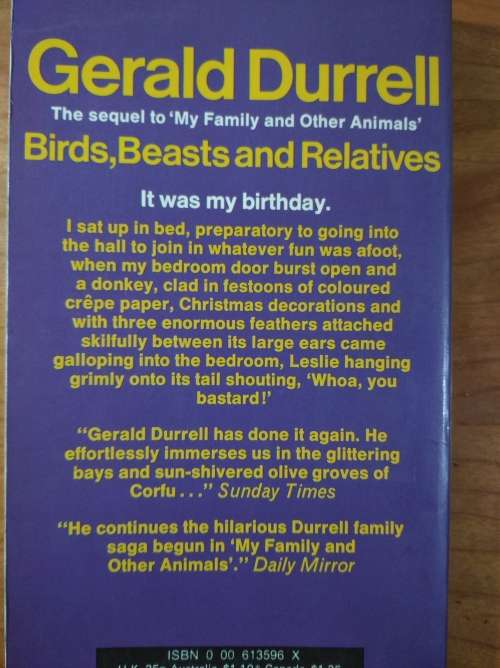 Bird, Beasts and Relatives by Gerald Durrell (PAPERBACK)