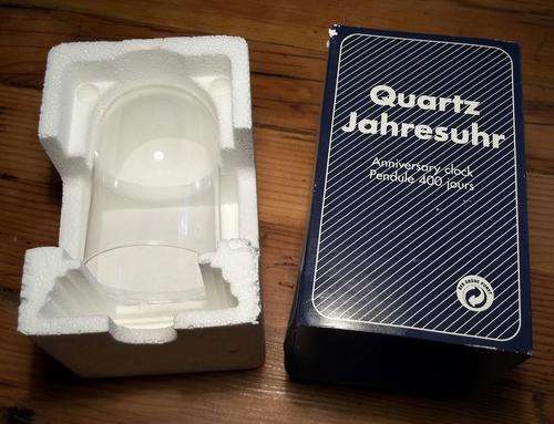 New old stock. Der Grune Punkt 400 day clock glass domes. 80 mm base 130 mm high. In original box.