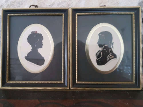 The Pennyfarthing Galleries, Silhouettes by Enid Elliott Linder!!! PAIR