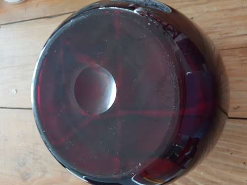 Large Stunning Murano Jardiniere/ Vase in Crimson Glass!! Stunning pattern!!