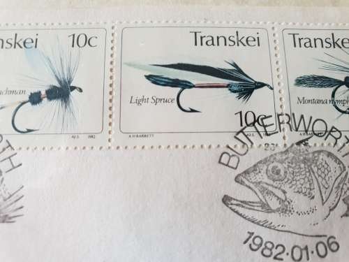 AH Barrett Signed FDC with Fishing Flies!! Lovely Collector's item!!