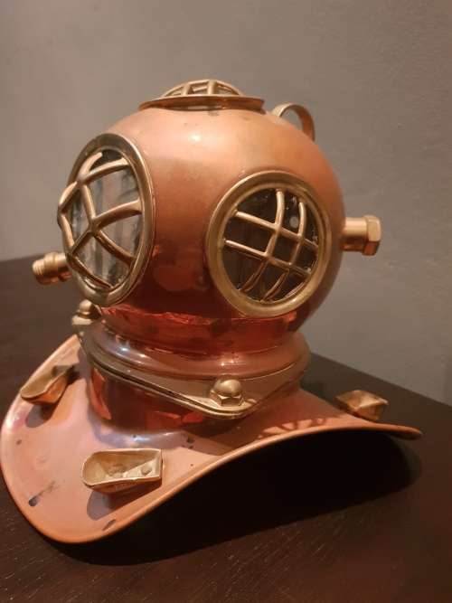 ROLEX SUBMARINER NAVY COPPER BRASS MINIATURE DIVING HELMET  WATCH DISPLAY NAUTICAL RARE