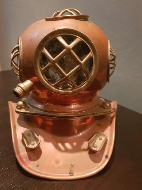ROLEX SUBMARINER NAVY COPPER BRASS MINIATURE DIVING HELMET  WATCH DISPLAY NAUTICAL RARE