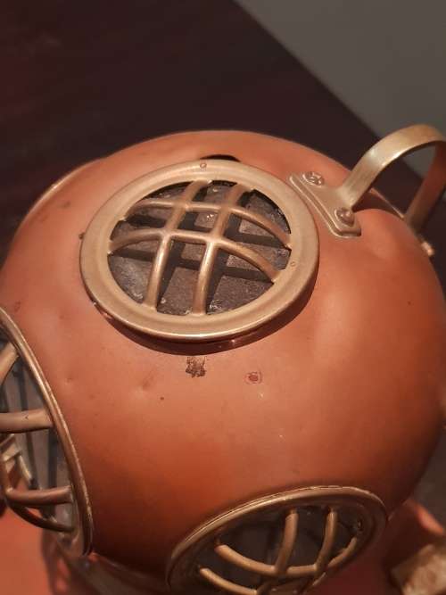 ROLEX SUBMARINER NAVY COPPER BRASS MINIATURE DIVING HELMET  WATCH DISPLAY NAUTICAL RARE