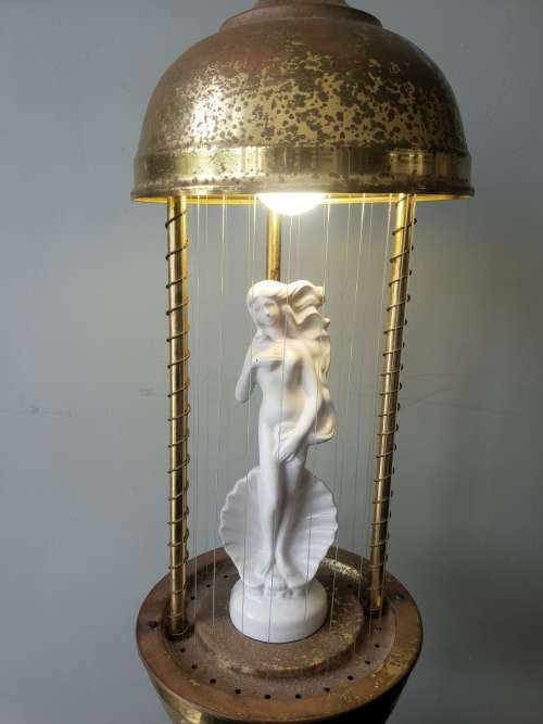 Venus Brass Oil Rain Lamp!! Very Vintage!!
