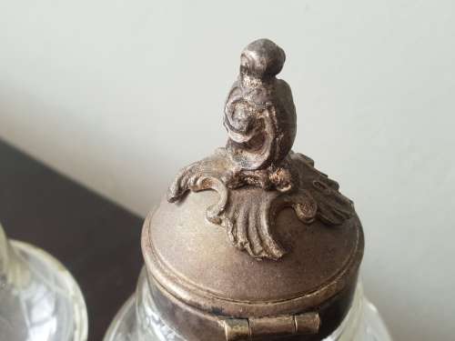 Pair Vintage Inkwells