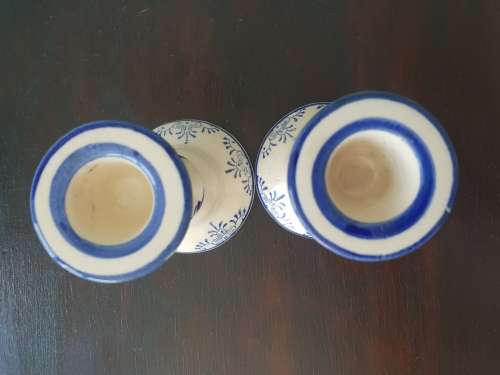 Pair Blue and white Porcelain Candle Sticks