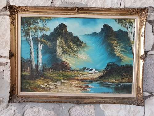 Extra Large R Hartman oil painting in beautiful Ornate frame!!