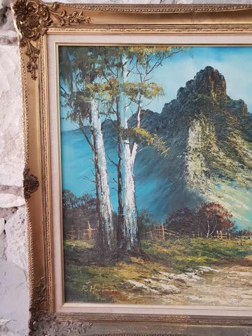 Extra Large R Hartman oil painting in beautiful Ornate frame!!