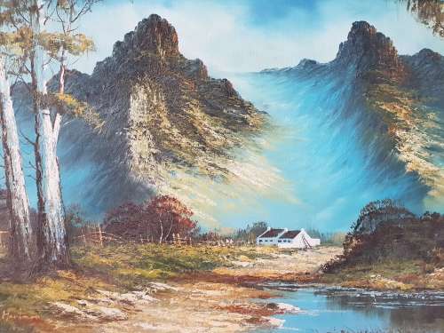 Extra Large R Hartman oil painting in beautiful Ornate frame!!