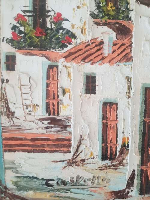 Homer Costello (Circa 1892 -1977) Palette Knife oil painting.