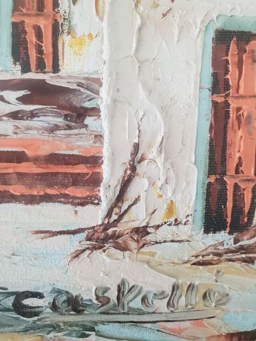 Homer Costello (Circa 1892 -1977) Palette Knife oil painting.