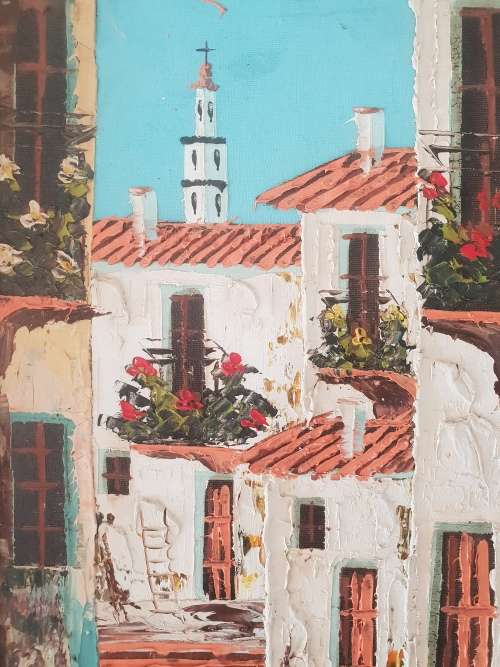 Homer Costello (Circa 1892 -1977) Palette Knife oil painting.