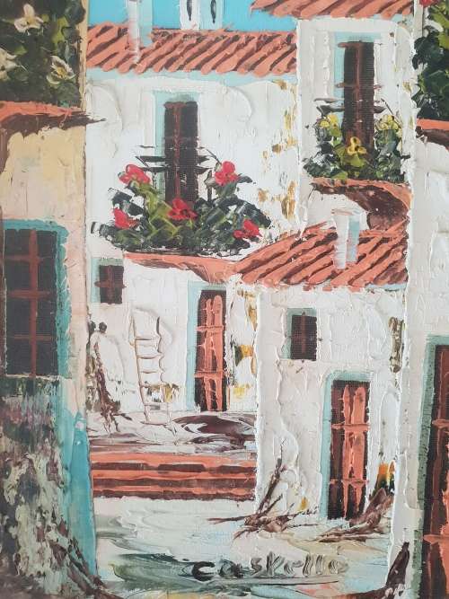Homer Costello (Circa 1892 -1977) Palette Knife oil painting.