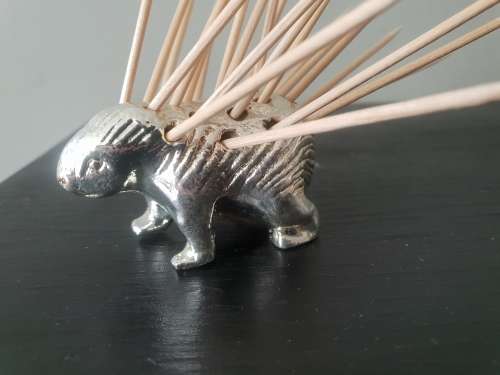 Sterling Silver Afrisilver Porcupine toothpic holder!!