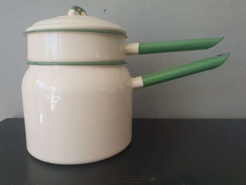 Vintage Enamel Double Boiler!!